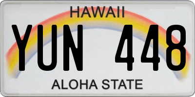 HI license plate YUN448
