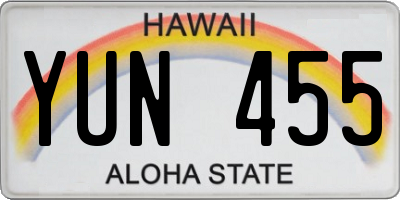 HI license plate YUN455