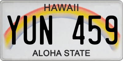 HI license plate YUN459