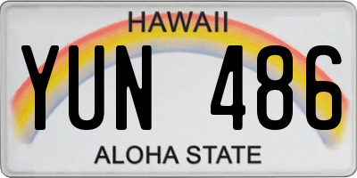 HI license plate YUN486