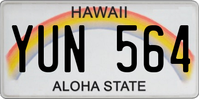 HI license plate YUN564
