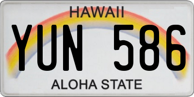 HI license plate YUN586