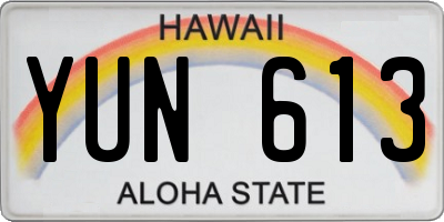 HI license plate YUN613