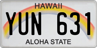 HI license plate YUN631