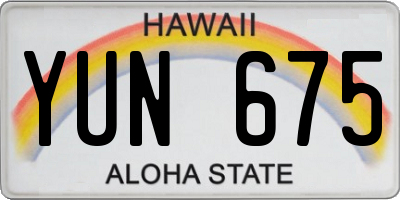 HI license plate YUN675