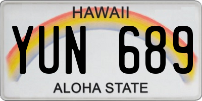 HI license plate YUN689