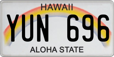 HI license plate YUN696