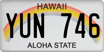 HI license plate YUN746