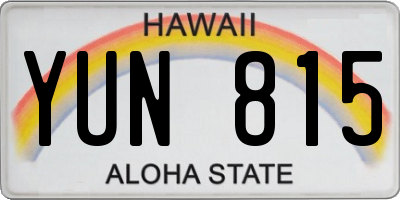 HI license plate YUN815