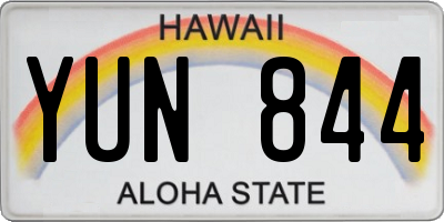 HI license plate YUN844