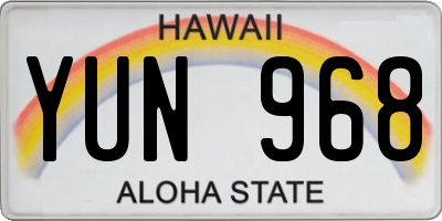 HI license plate YUN968