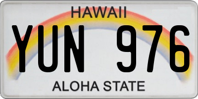 HI license plate YUN976