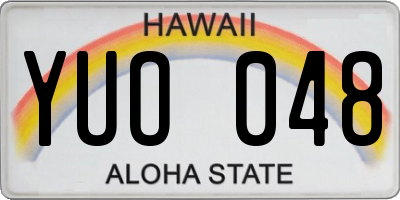 HI license plate YUO048