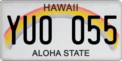 HI license plate YUO055