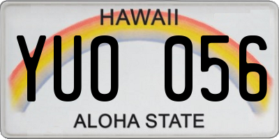 HI license plate YUO056