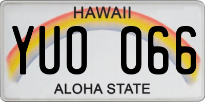 HI license plate YUO066