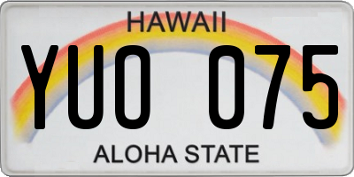 HI license plate YUO075