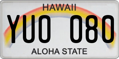 HI license plate YUO080