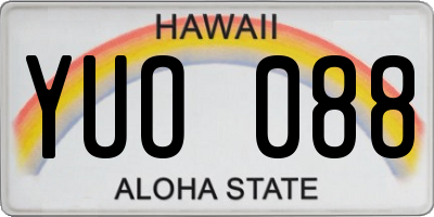 HI license plate YUO088