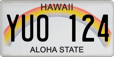 HI license plate YUO124