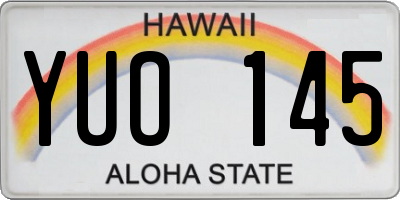 HI license plate YUO145