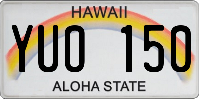 HI license plate YUO150
