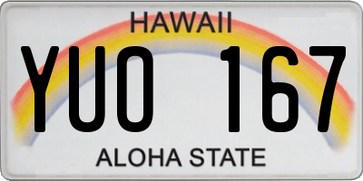 HI license plate YUO167
