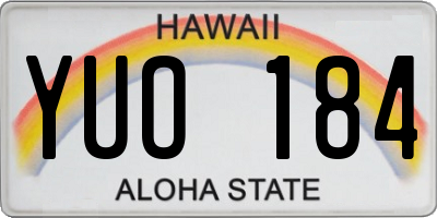 HI license plate YUO184