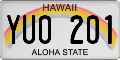 HI license plate YUO201
