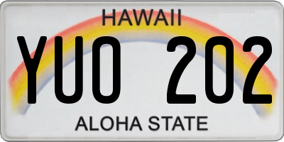 HI license plate YUO202