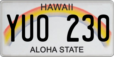 HI license plate YUO230