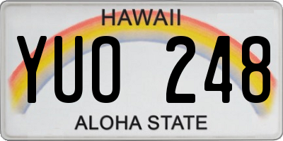 HI license plate YUO248