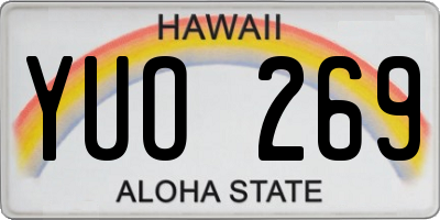 HI license plate YUO269