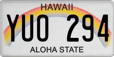 HI license plate YUO294