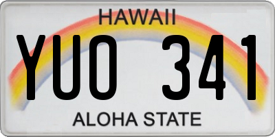 HI license plate YUO341