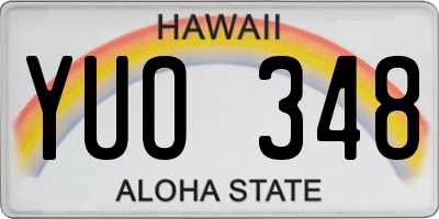 HI license plate YUO348