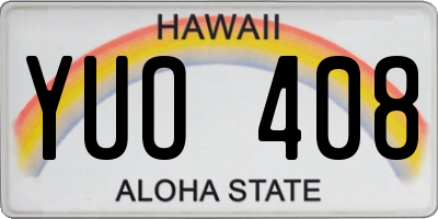 HI license plate YUO408