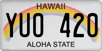 HI license plate YUO420