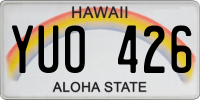 HI license plate YUO426