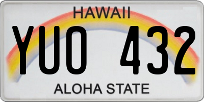 HI license plate YUO432