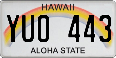 HI license plate YUO443