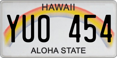 HI license plate YUO454