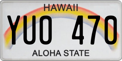 HI license plate YUO470