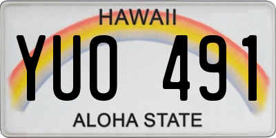 HI license plate YUO491