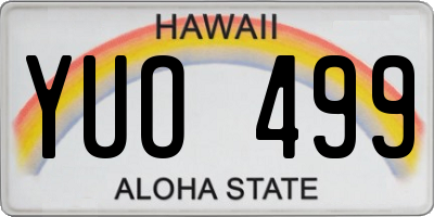 HI license plate YUO499