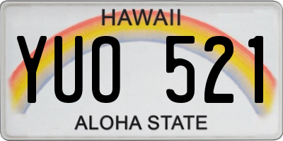HI license plate YUO521