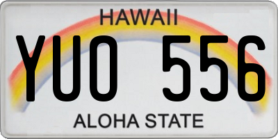 HI license plate YUO556