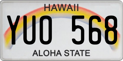 HI license plate YUO568