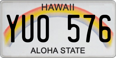 HI license plate YUO576