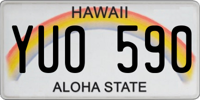 HI license plate YUO590